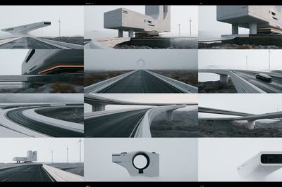 Futuristic Bridge Architecture Poster.