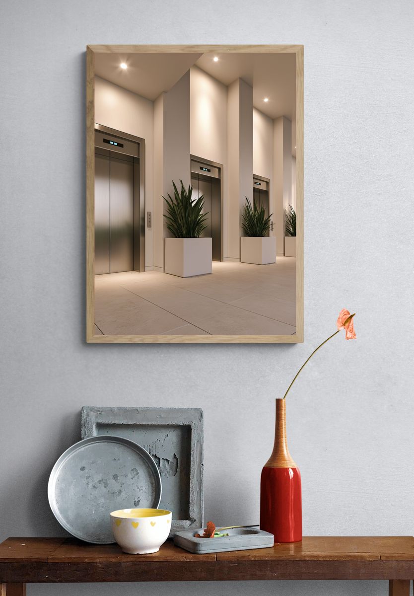 Minimalist Lobby Interior Poster. — room view 3