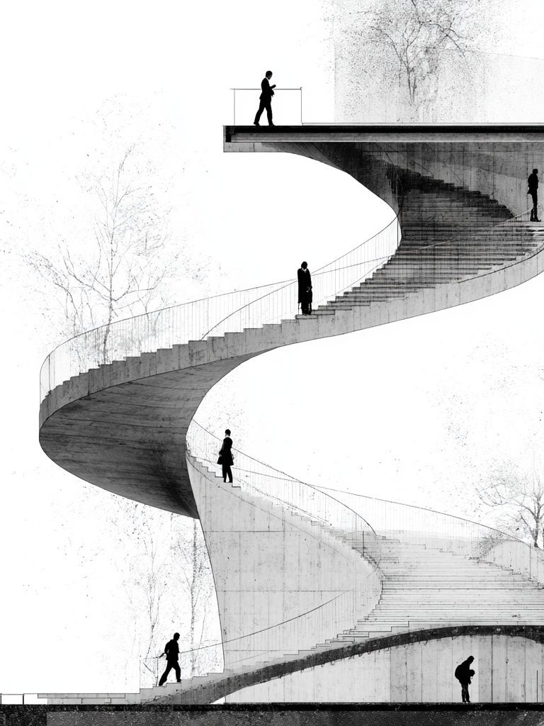 Spiral Staircase Architecture Print. poster detail