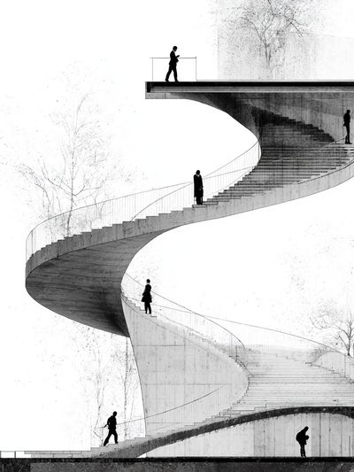 Spiral Staircase Architecture Print. poster