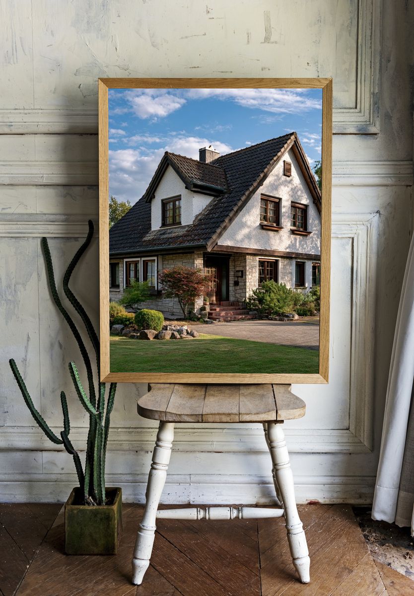 Charming Cottage House Photography Poster. — room view 1