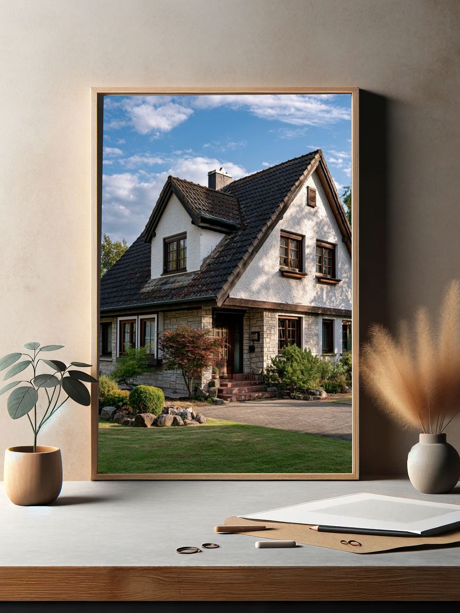 Charming Cottage House Photography Poster. — room view 2