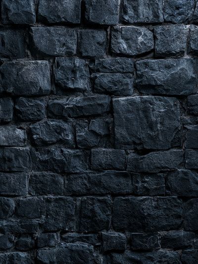 Dark Stone Wall Texture Print. poster