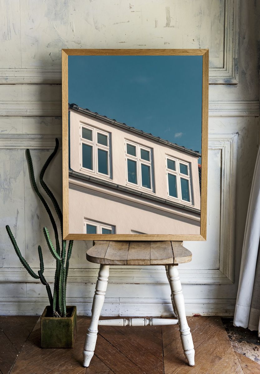 Blue Sky Townhouse Architecture Poster. — room view 1