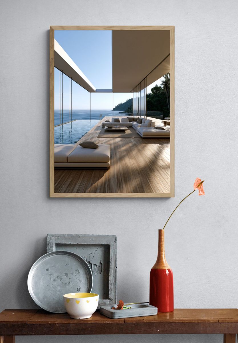 Oceanfront Modern Villa Photography Poster. — room view 3