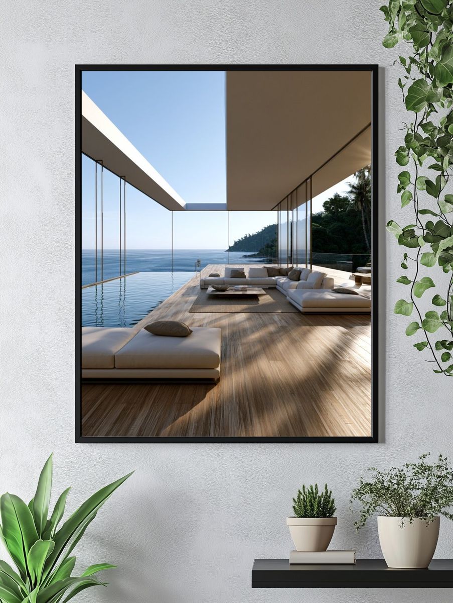 Oceanfront Modern Villa Photography Poster. — room view 4