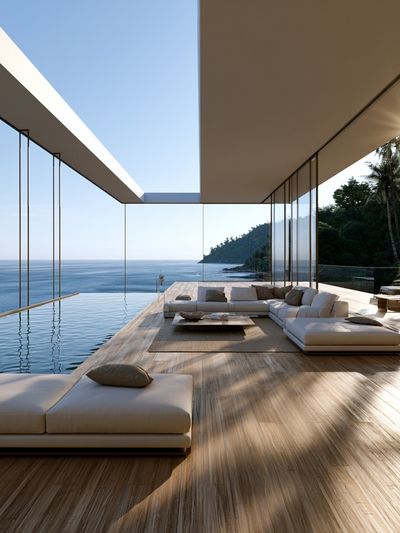 Oceanfront Modern Villa Photography Poster. poster