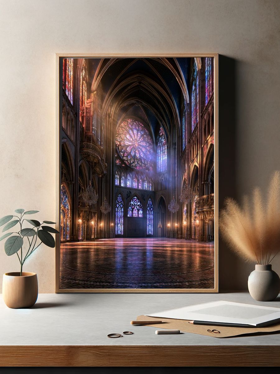 Gothic Cathedral Light Poster. — room view 2