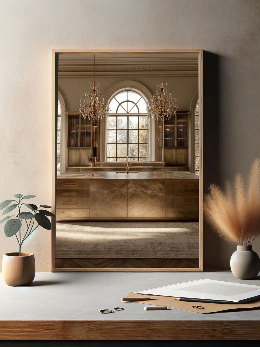 Luxury Brass Kitchen Interior Print. — room view 2