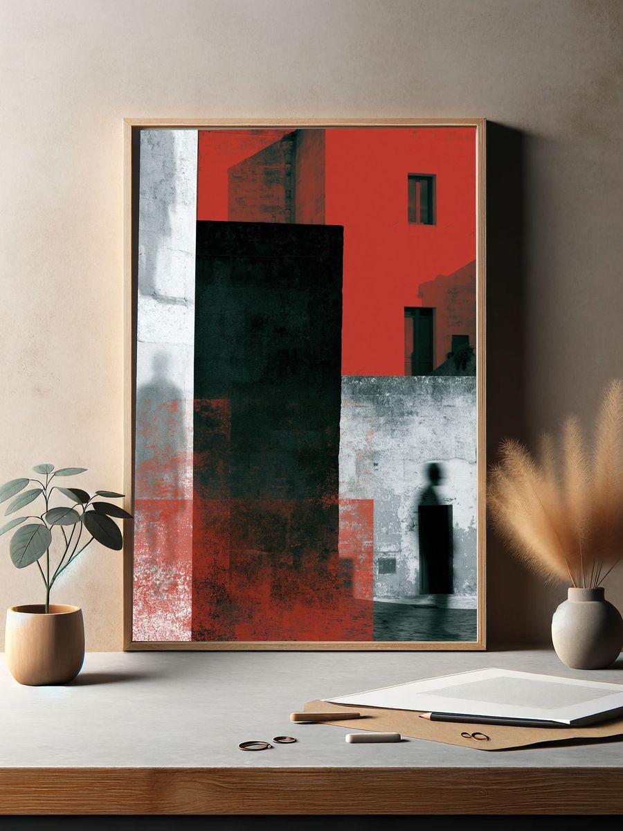 Urban Facade Collage Poster. — room view 2