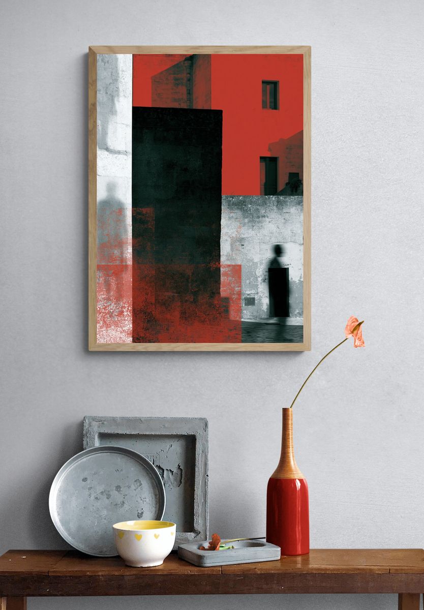 Urban Facade Collage Poster. — room view 3
