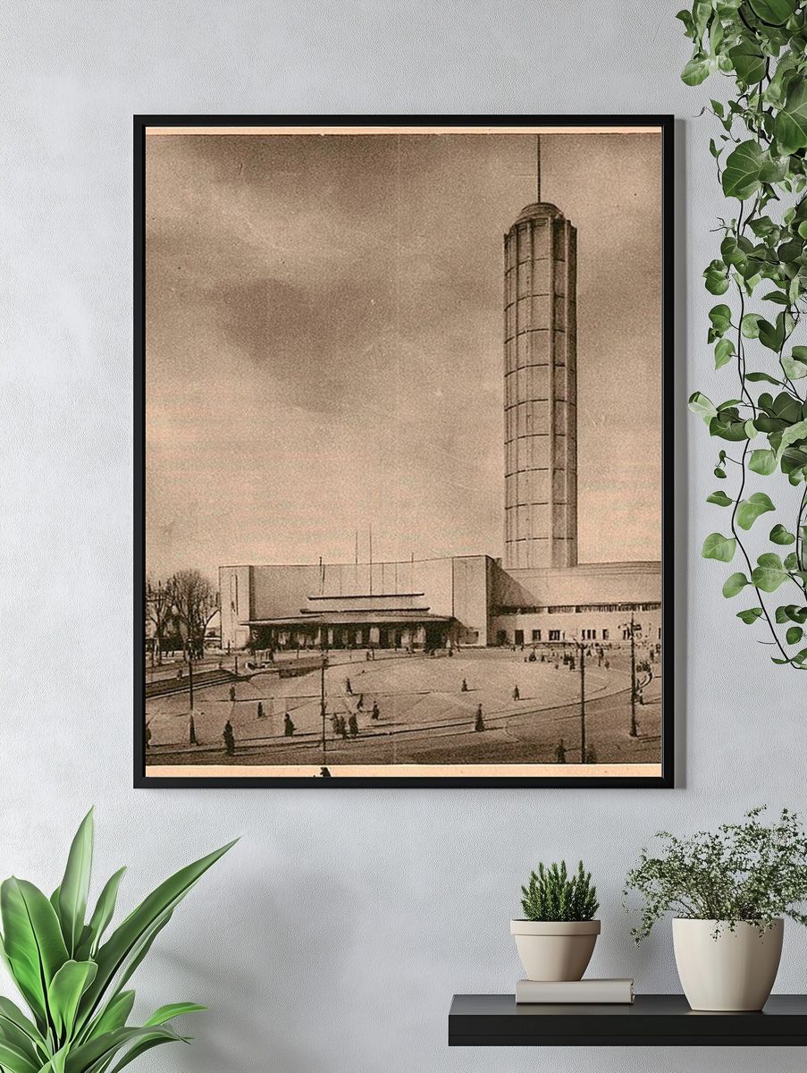 Art Deco Tower Architecture Print. — room view 4