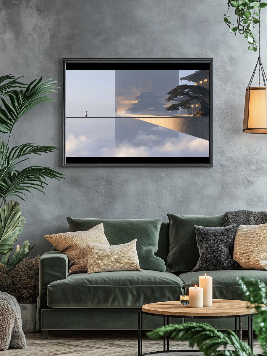 Floating Temple Bridge Photography Print. — room view 4