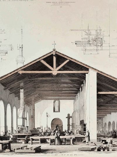 Architectural Church Interior Print.