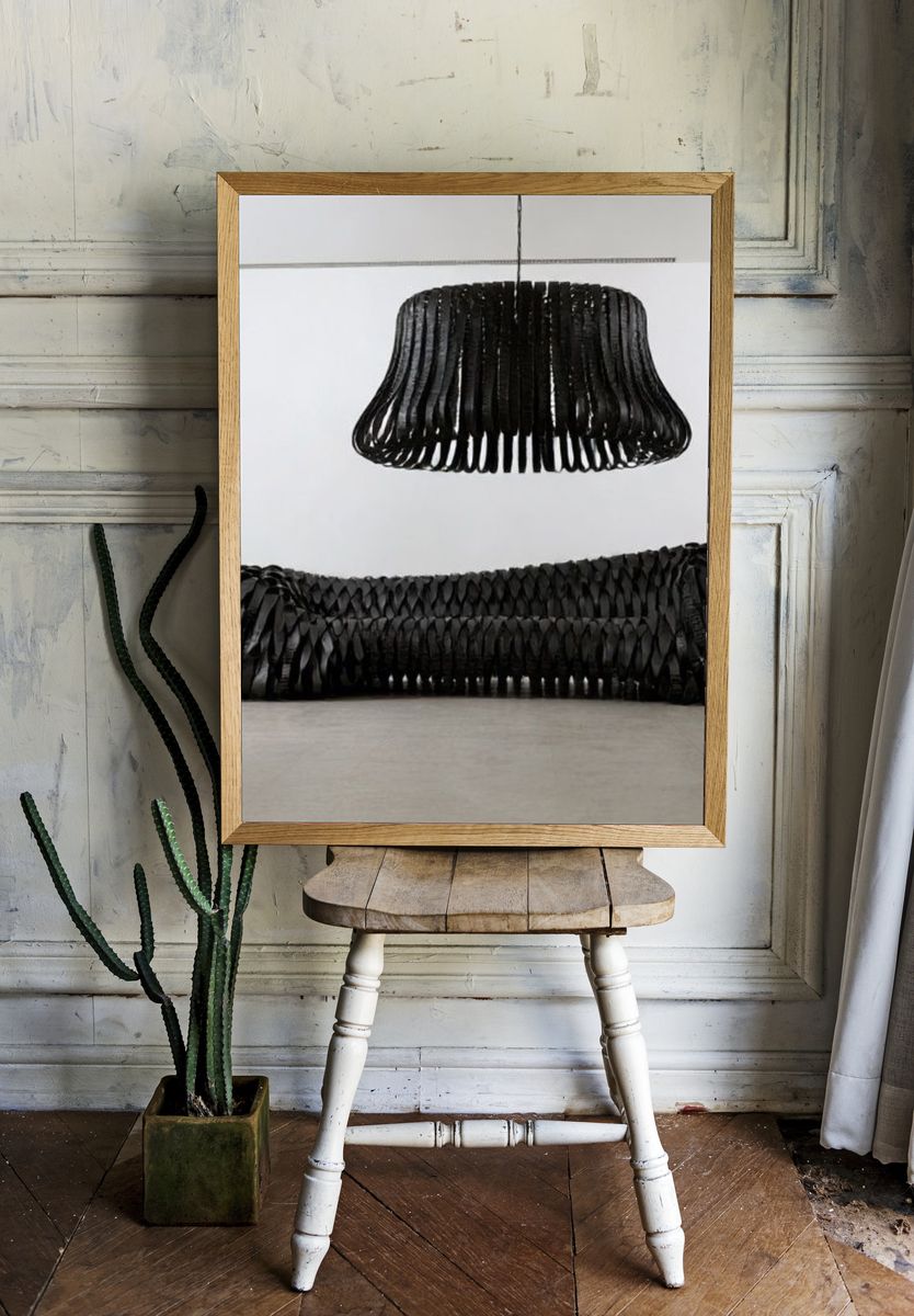 Black Sculptural Interior Poster. — room view 1