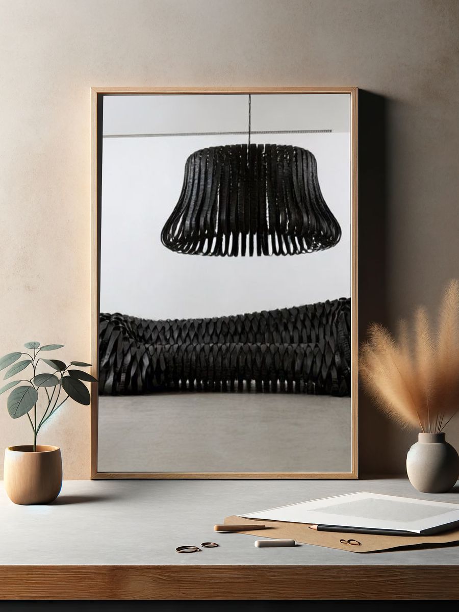 Black Sculptural Interior Poster. — room view 2