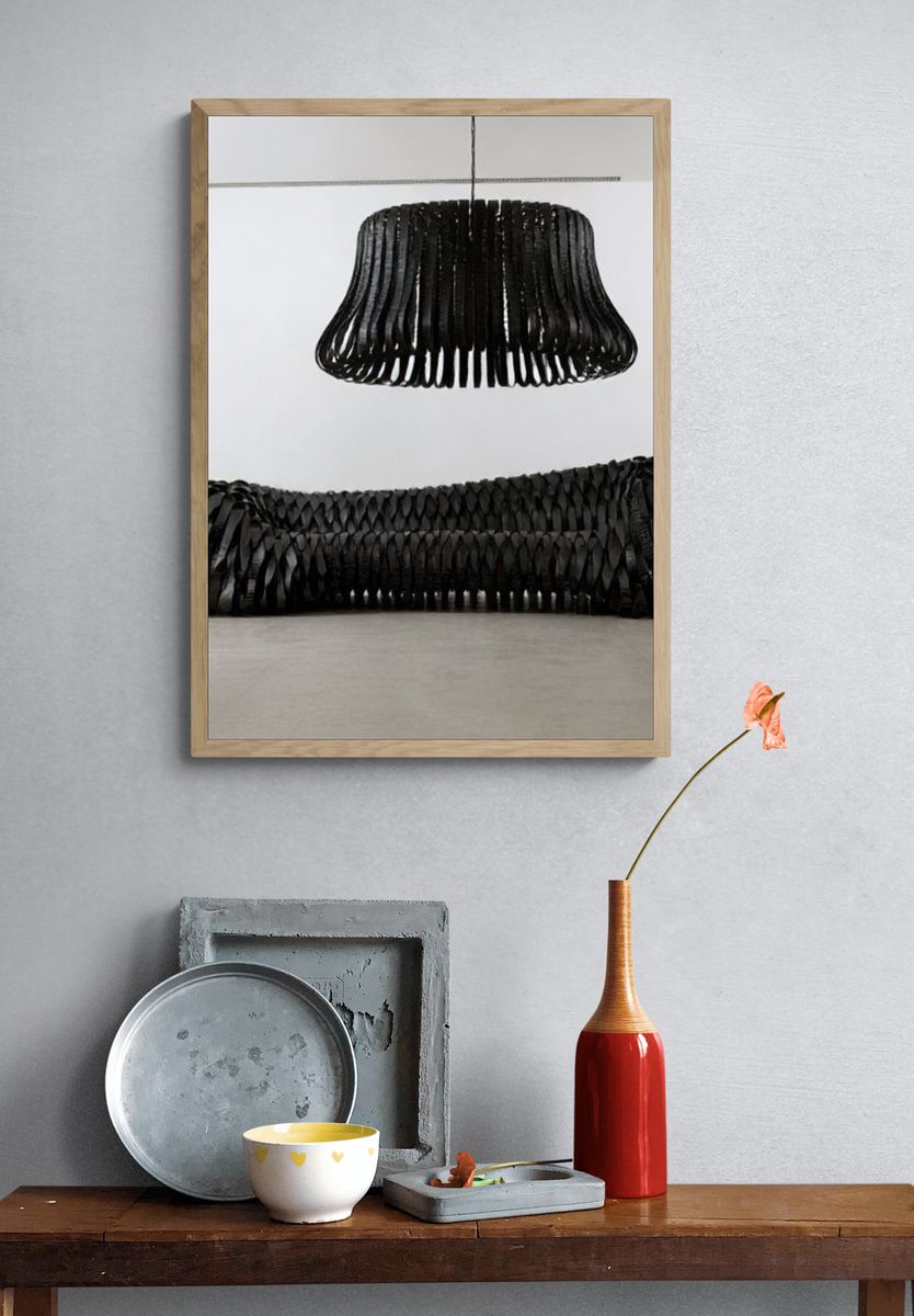 Black Sculptural Interior Poster. — room view 3