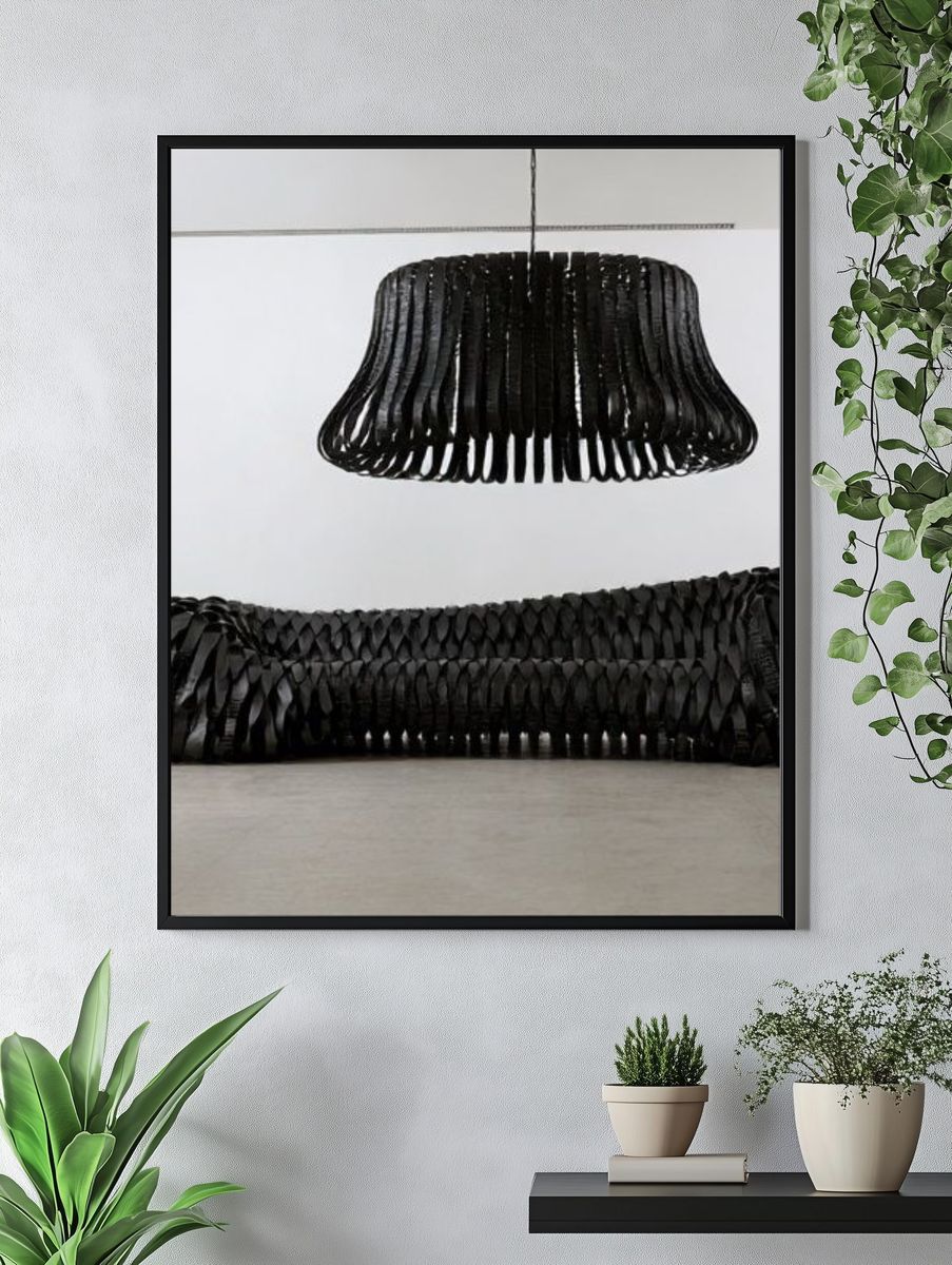 Black Sculptural Interior Poster. — room view 4