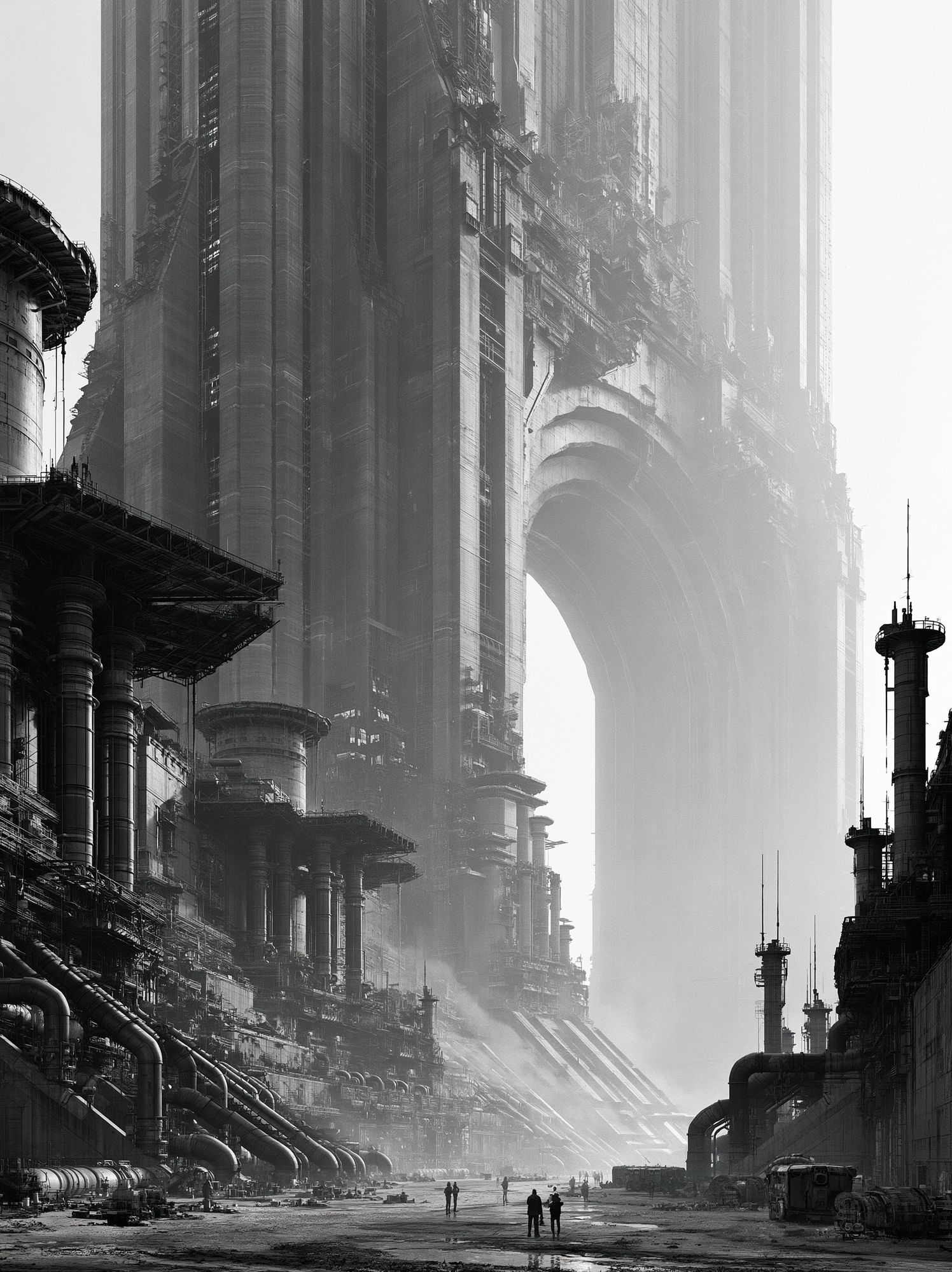 Futuristic Industrial Cityscape Print. poster — architecture art