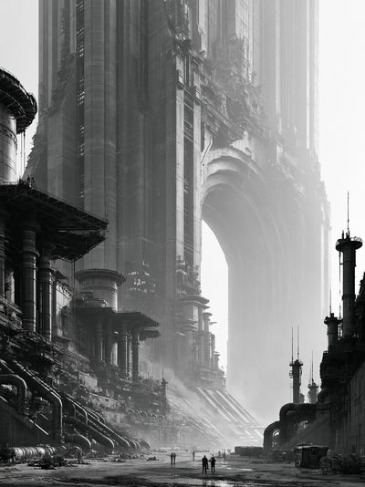 Futuristic Industrial Cityscape Print.