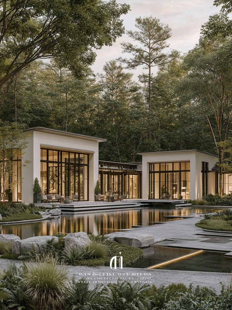 Modern Forest Villa Photography Poster. poster — architecture art