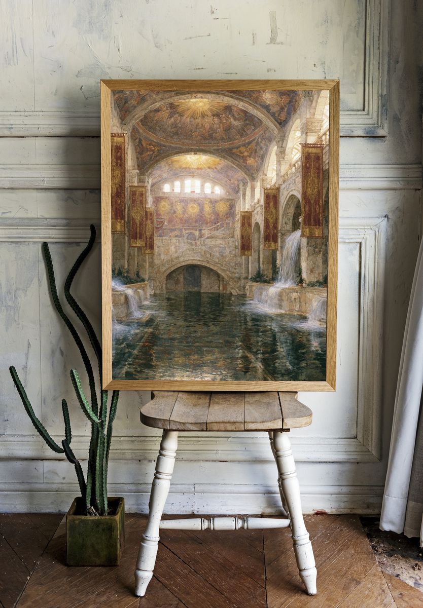 Roman Bathhouse Interior Print. — room view 1