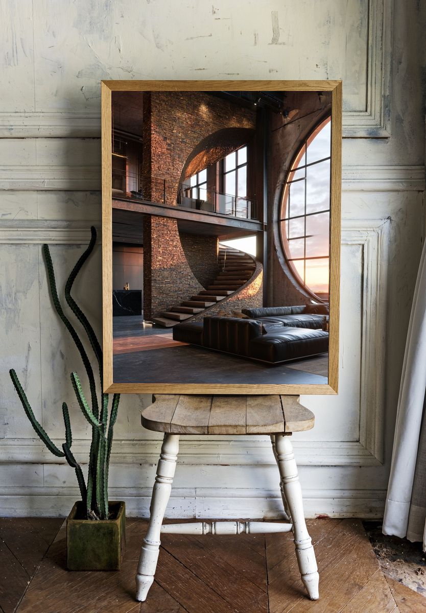 Industrial Loft Interior Photography Poster. room preview