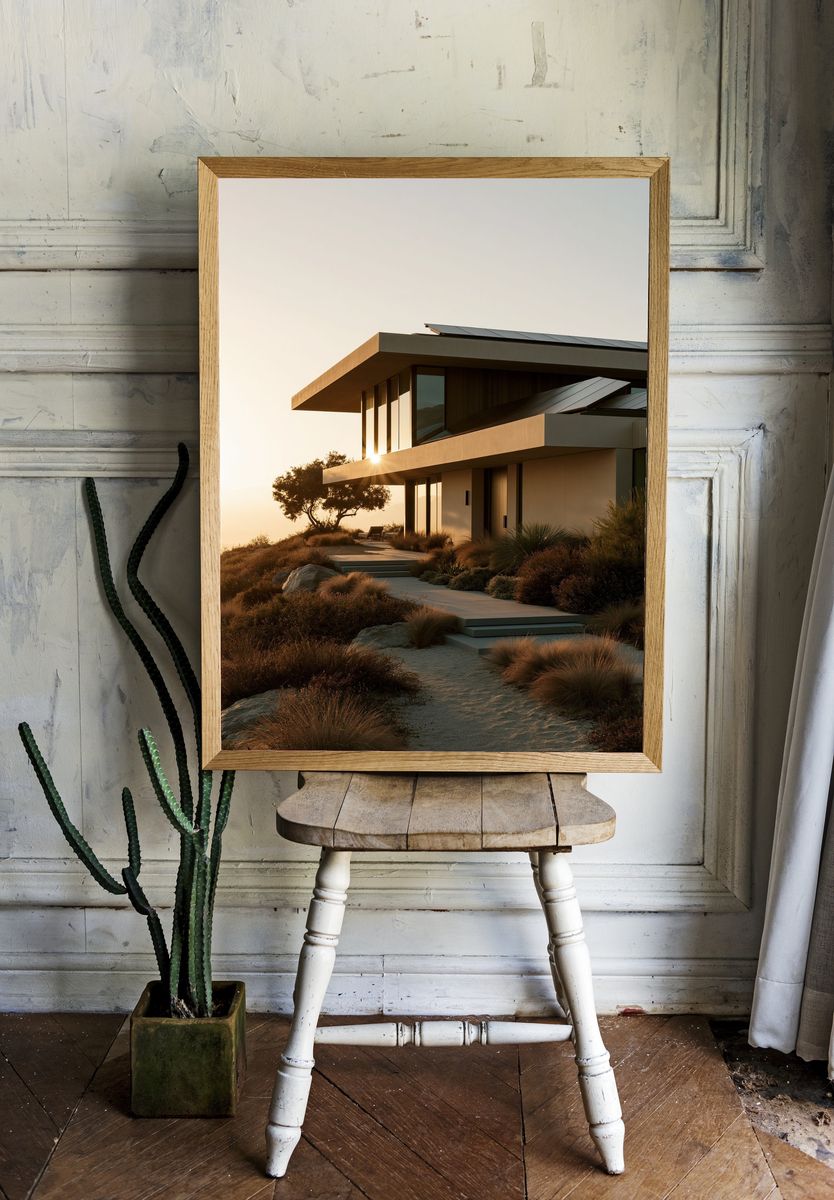 Modern Desert House Photography Poster. — room view 1