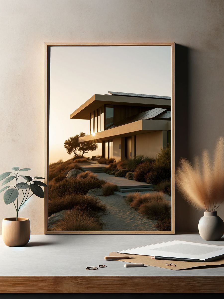 Modern Desert House Photography Poster. — room view 2