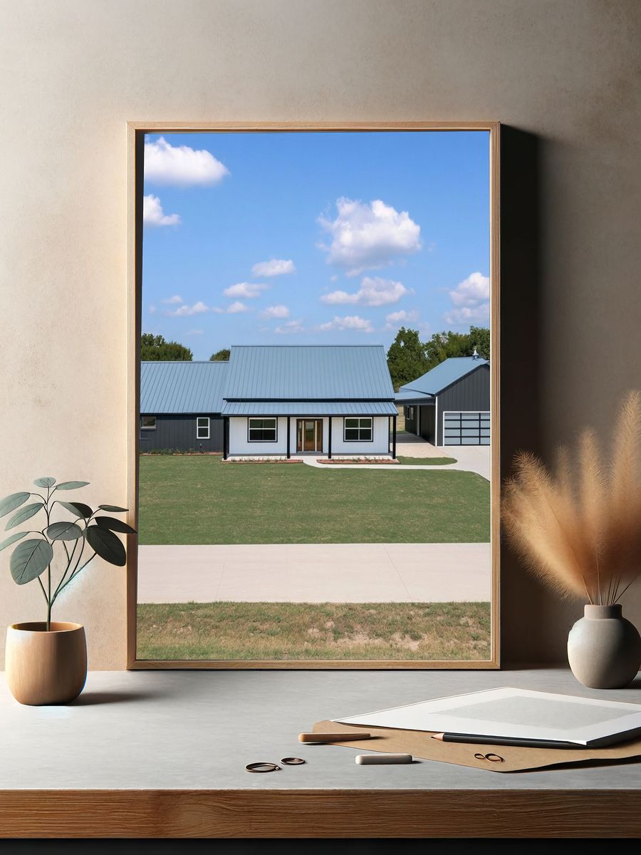 Modern Farmhouse Exterior Photography Poster. — room view 2