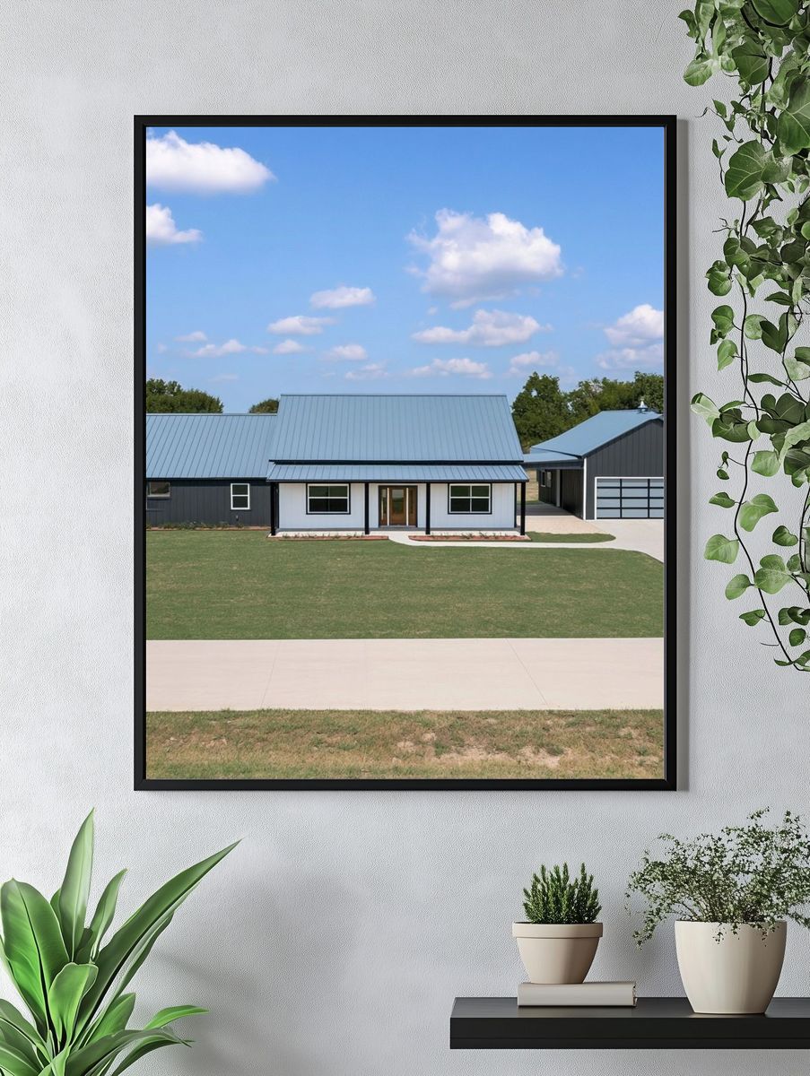 Modern Farmhouse Exterior Photography Poster. — room view 4
