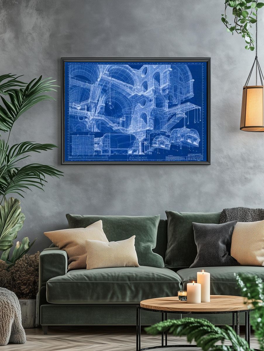 Architectural Blueprint Poster. — room view 4