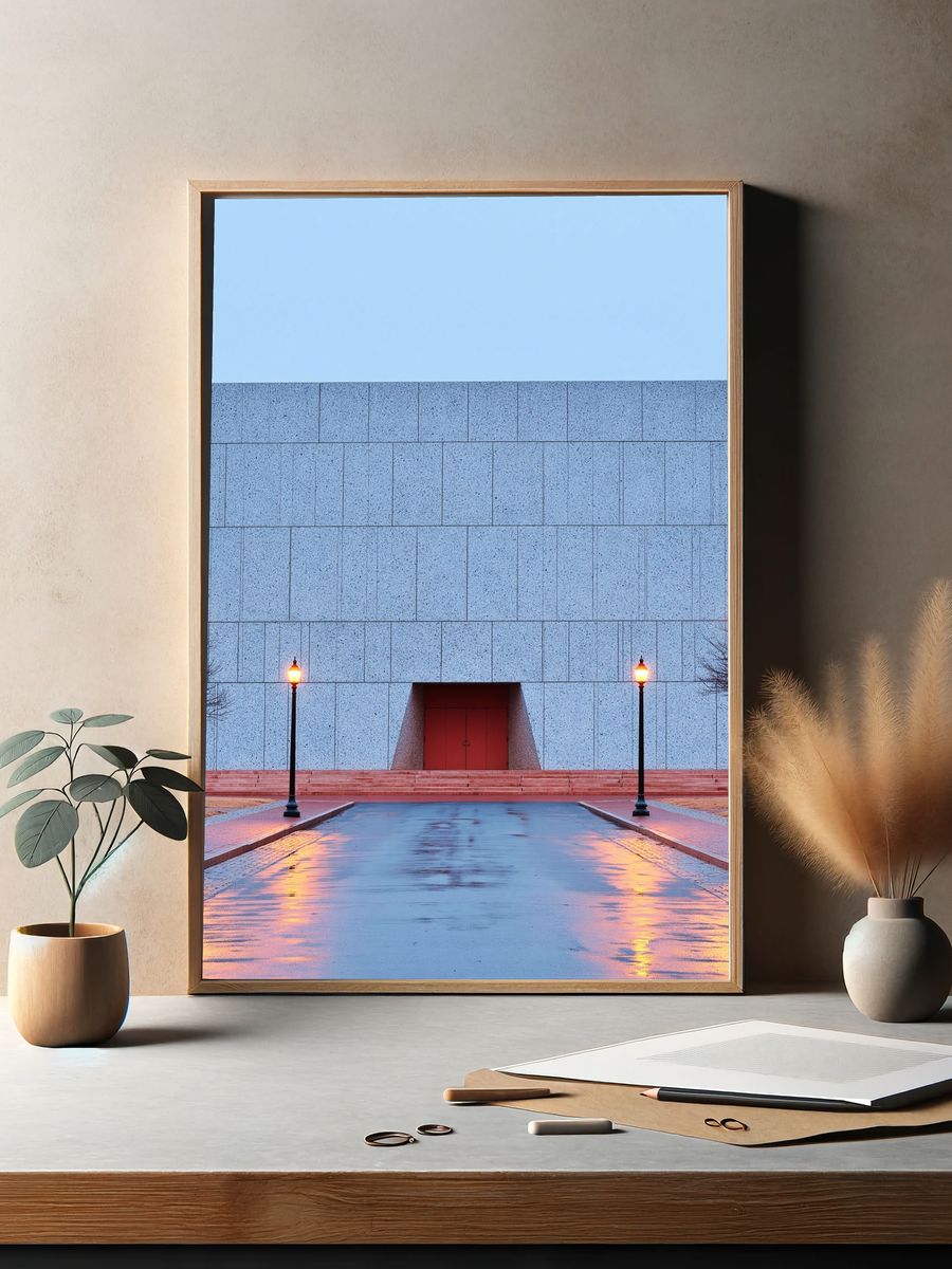 Modern Civic Building Photography Poster. — room view 2