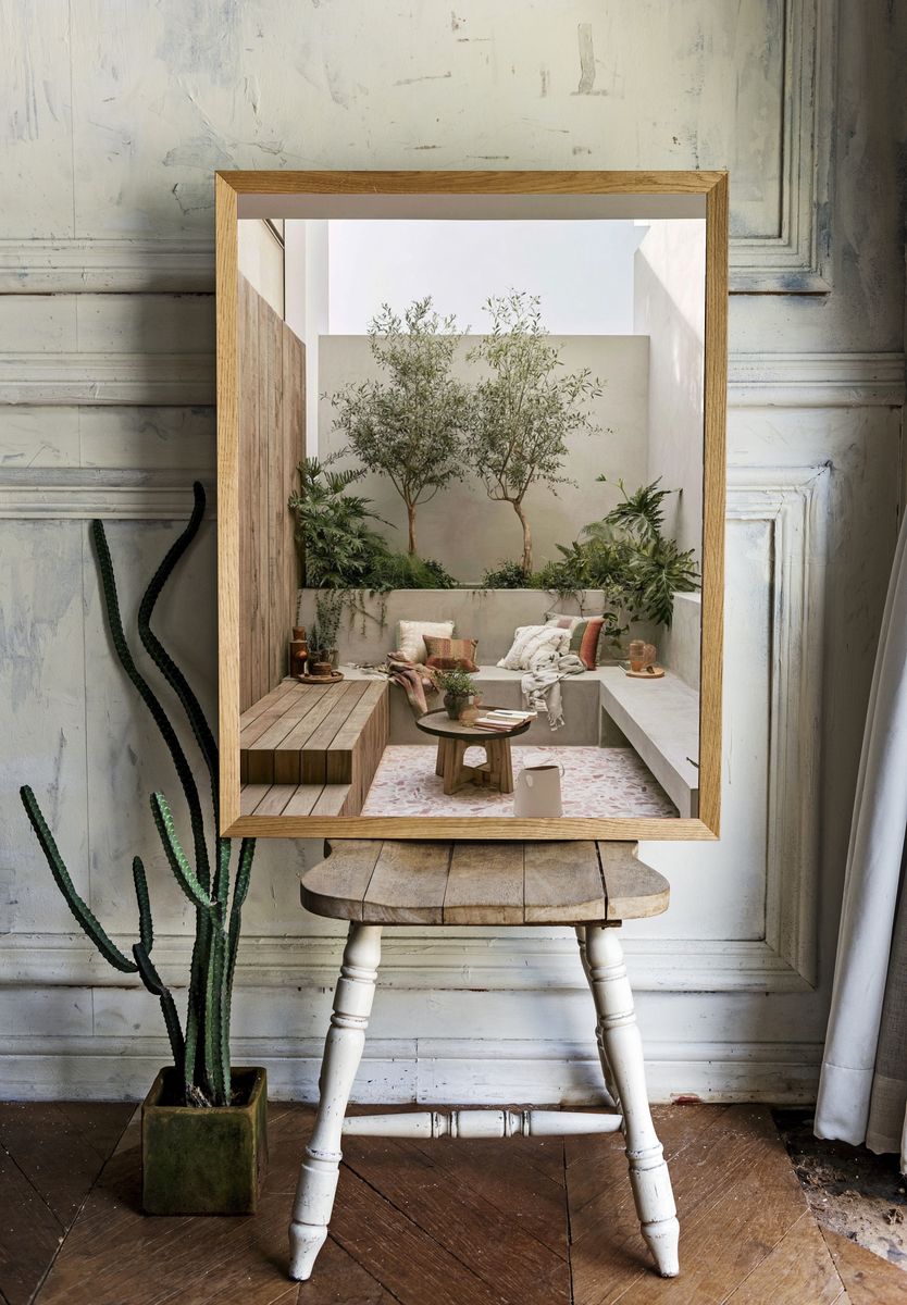 Mediterranean Courtyard Interior Print. — room view 1