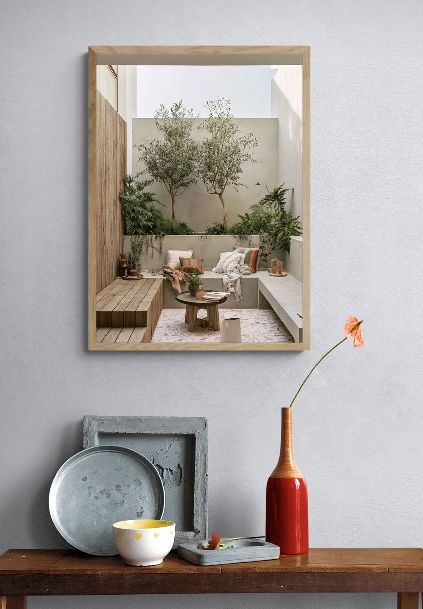 Mediterranean Courtyard Interior Print. — room view 3