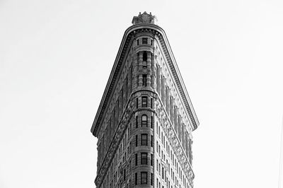 Black white photo looking Flatiron. poster