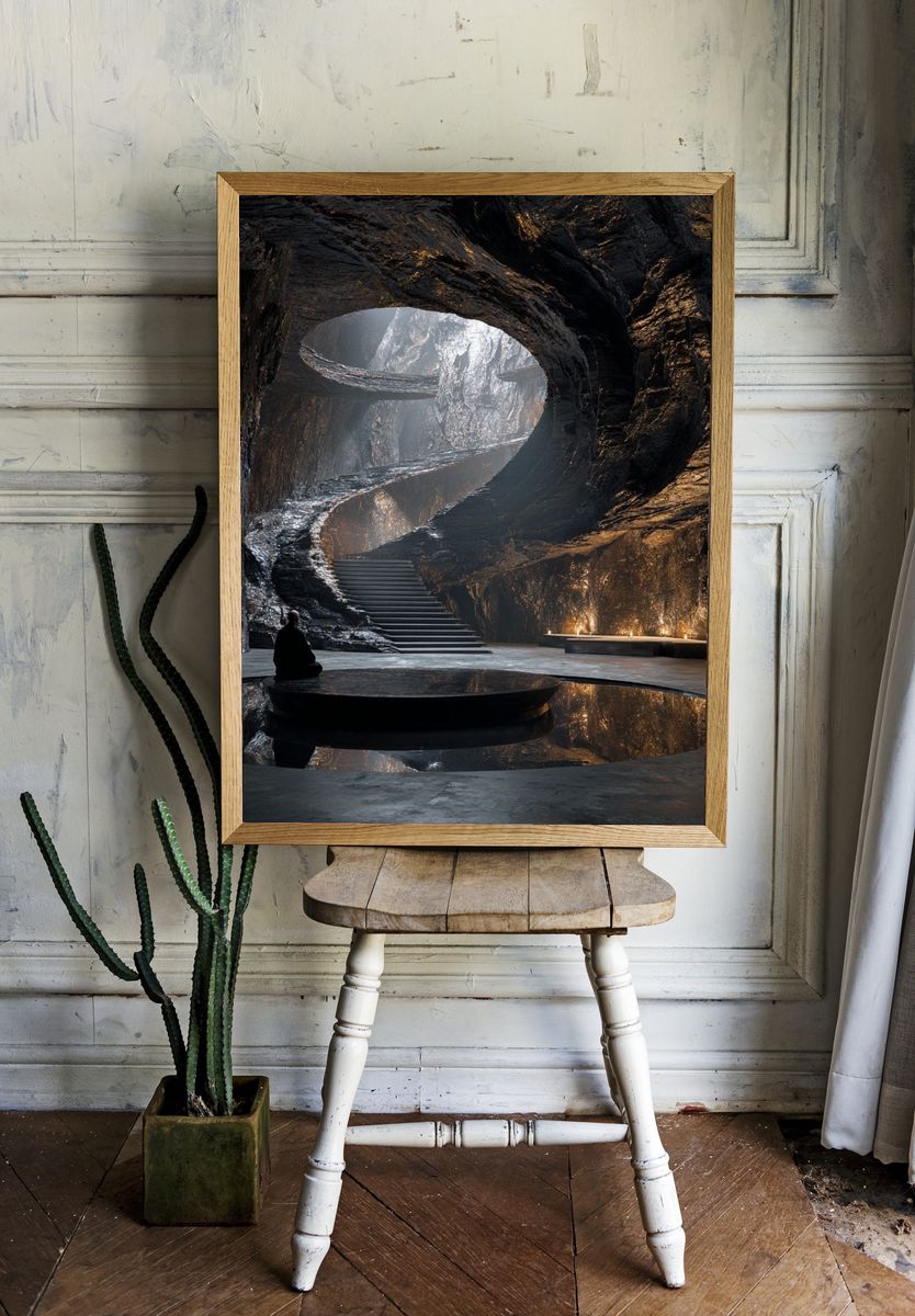 Cave Sanctuary Interior Print. — room view 1