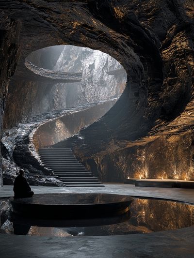 Cave Sanctuary Interior Print. poster