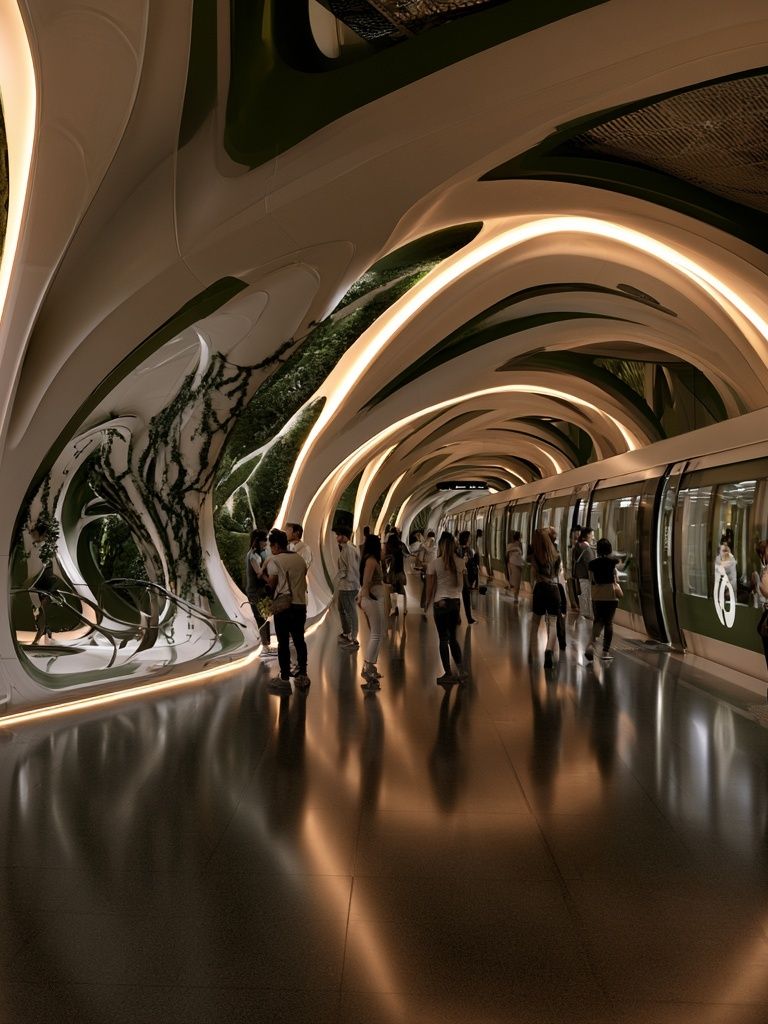 Futuristic Transit Tunnel Architecture Poster. poster detail