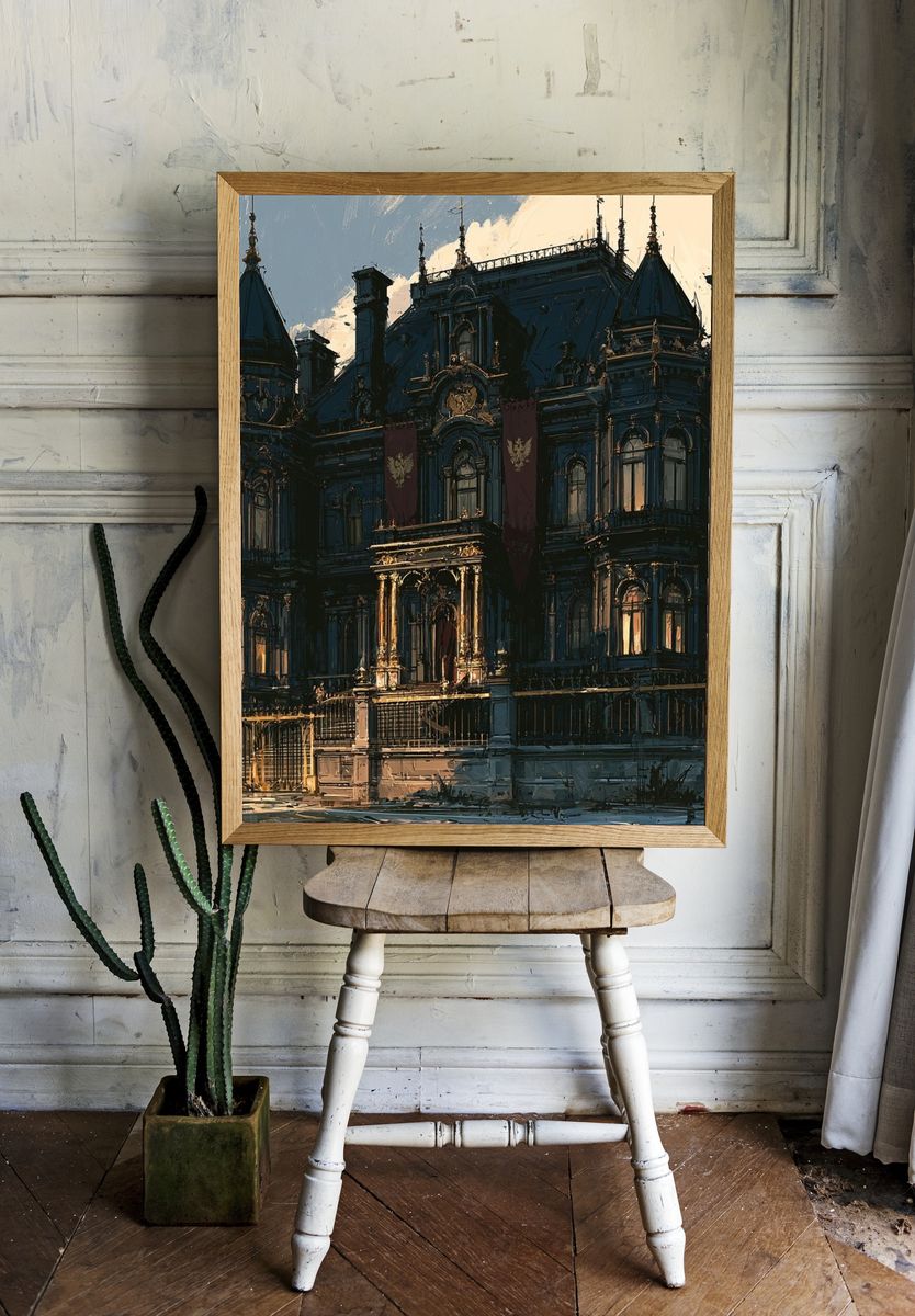 Haunted Mansion Architecture Print. — room view 1