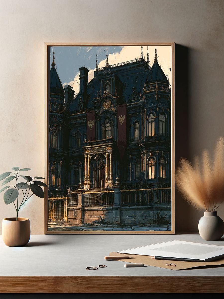 Haunted Mansion Architecture Print. — room view 2