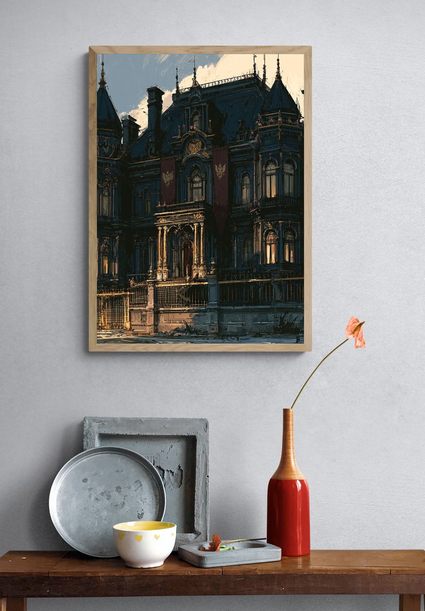 Haunted Mansion Architecture Print. — room view 3