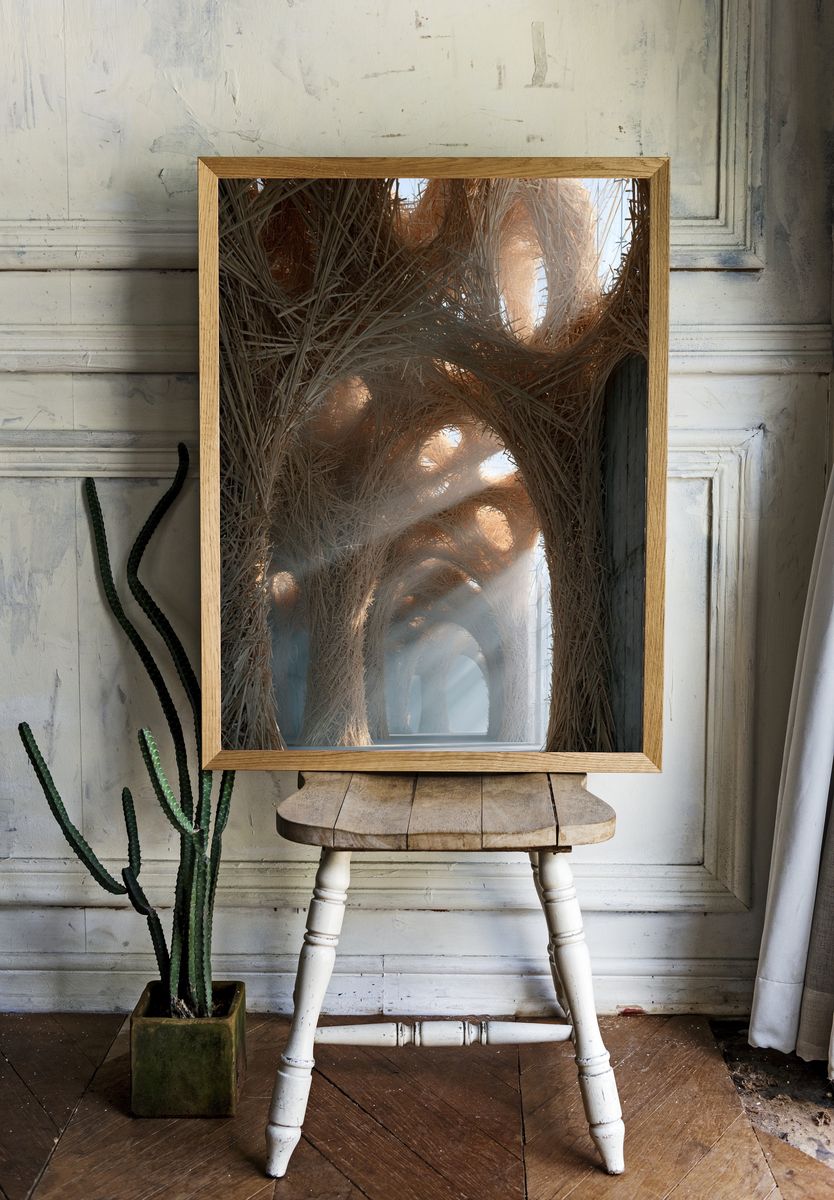 Straw Archway Interior Print. — room view 1