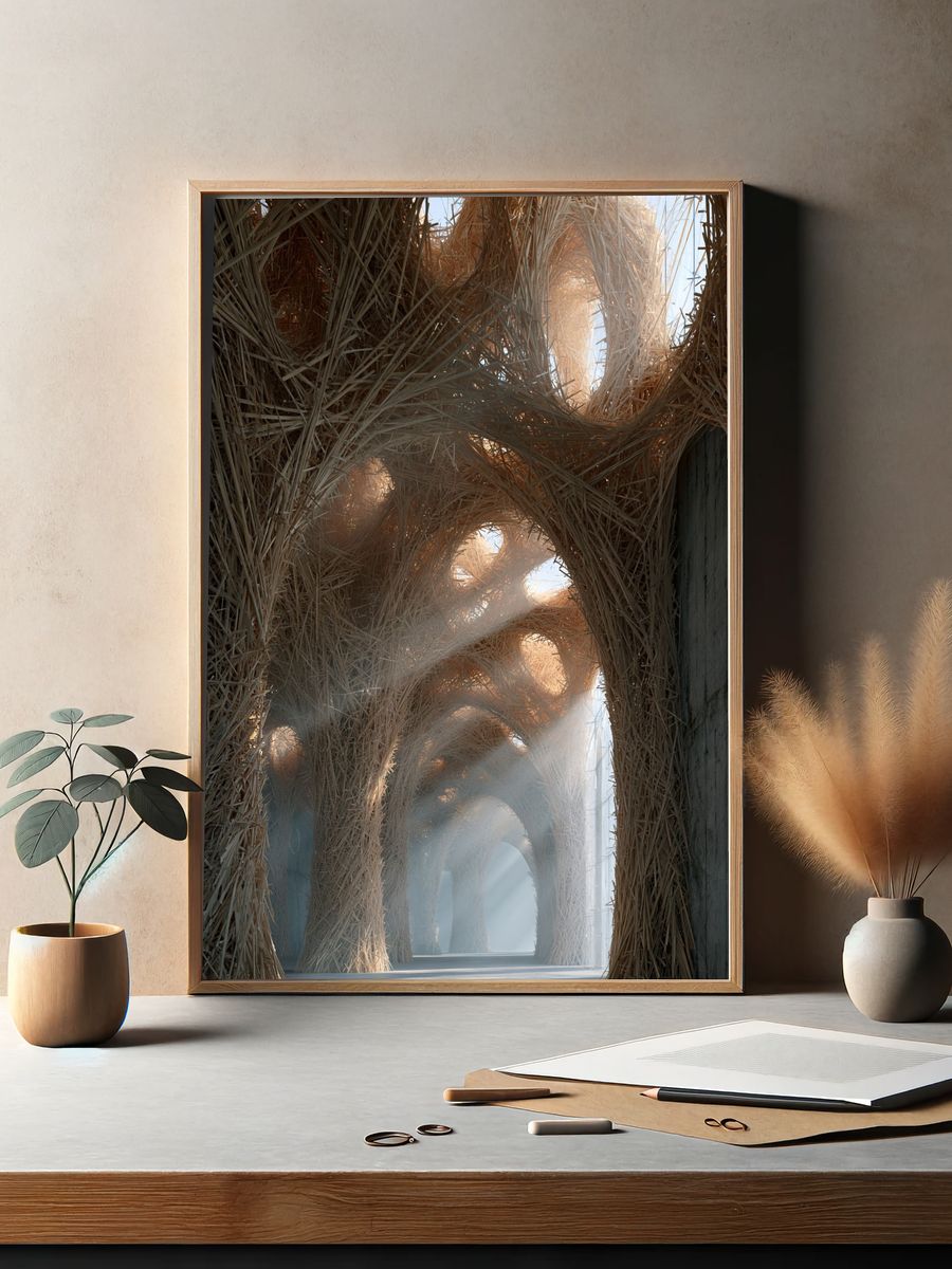 Straw Archway Interior Print. — room view 2