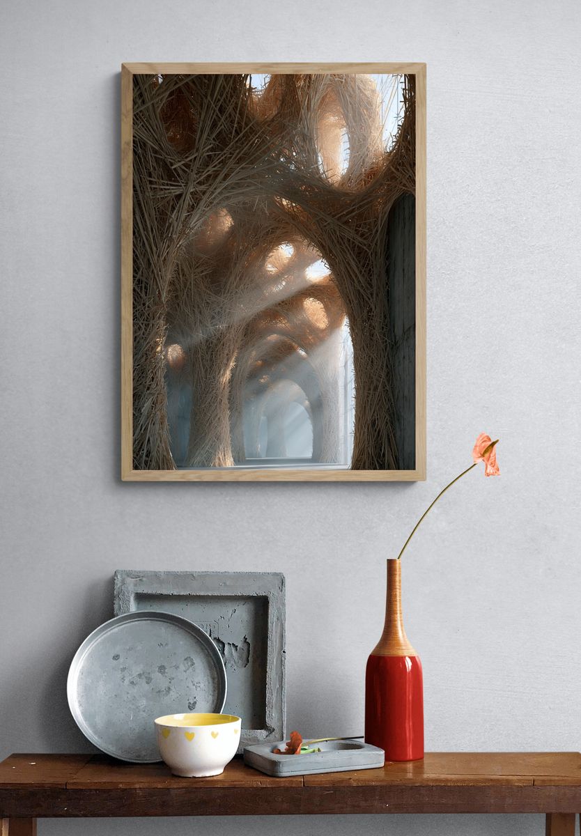 Straw Archway Interior Print. — room view 3