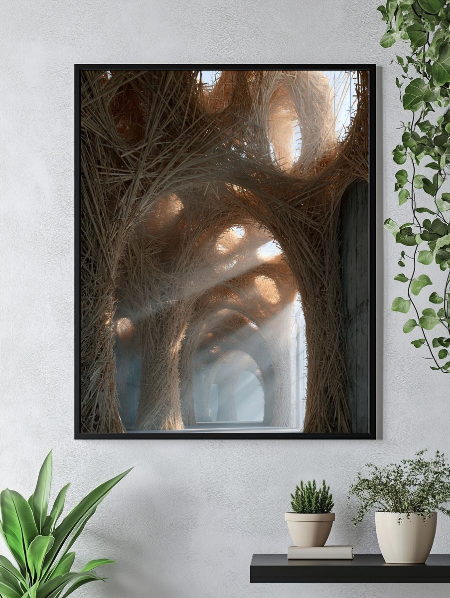 Straw Archway Interior Print. — room view 4