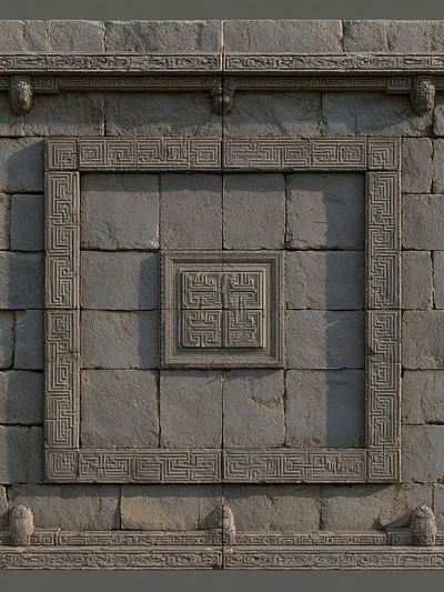 Ancient Stone Relief Architecture Print. poster