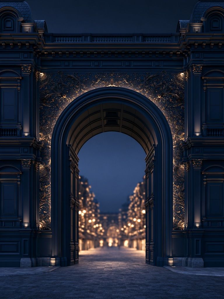 Grand Archway at Dusk Print. poster — architecture art