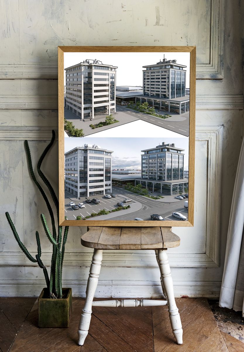 Modern Office Complex Architecture Print. room preview