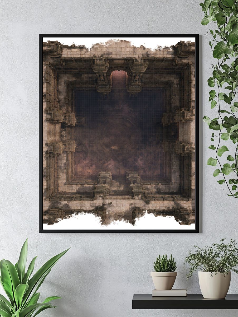 Ancient Temple Portal Abstract Print. — room view 4